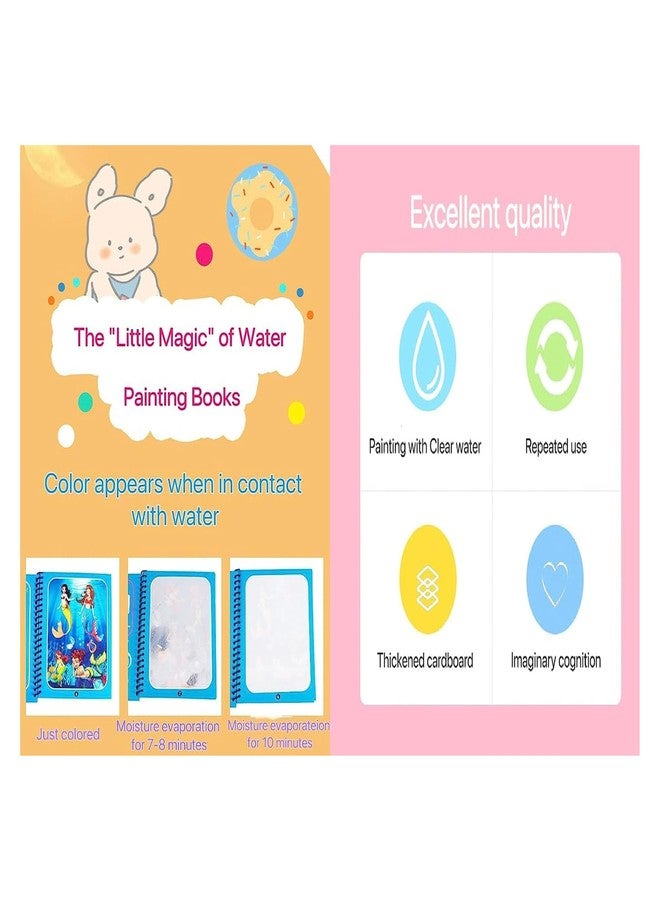 PRIMEFAIR Reusable Water Coloring Book for Toddlers, Mess-Free Paint with Water, Portable Educational Doodle Drawing Toy with Refillable Pens - Color Per a Stock (4) - Image 3